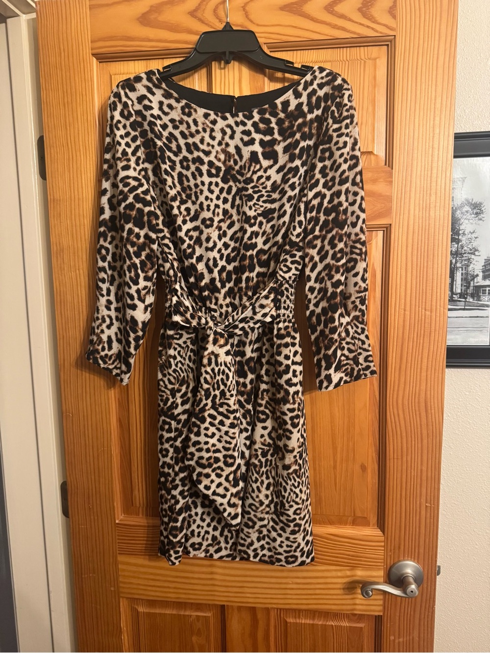 Vince Camuto Leopard Print Tie-Waist Dress - Brown, Black